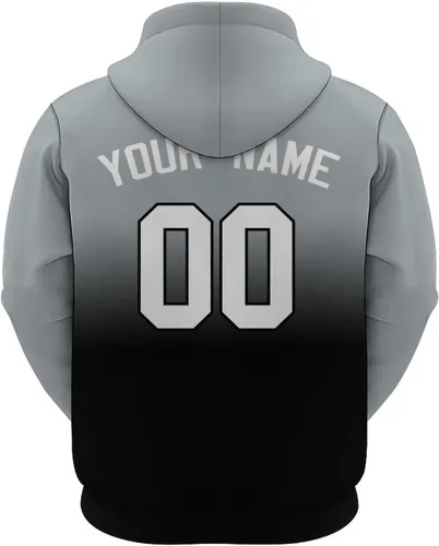 Vista 3 de Custom Football City Map Gradient Hoodies-Personalized Name Number Hooded Sweatshirts Football Fans Gifts for Men,Women,Youth