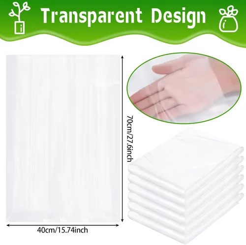Vista 3 de 6 fundas de invierno para plantas de invierno, protección contra congelación, pequeñas bolsas de plástico transparente, bolsas de refugio, tela