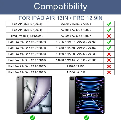 Vista 2 de Funda Soke para iPad Air de 13 pulgadas (M3/M2) 2025/2024, iPad Pro 12.9 2022 2021 (6ª 5ª generación)