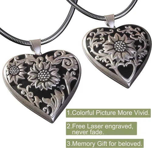 Vista 4 de Fancy Sue - Collar con medallón vintage para mujeres y niñas que sostiene imágenes, medallón personalizado con imagen en el interior, regalos