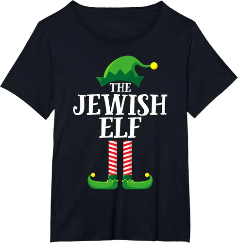 Vista 18 de Playera de pijama para fiesta de Navidad, grupo familiar a juego con elfo judío
