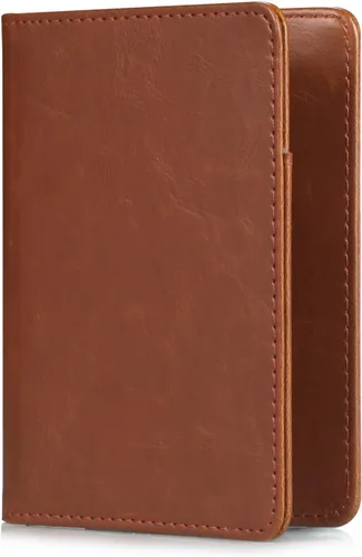 Vista 12 de EpicGadget - Funda de piel con bloqueo RFID para pasaporte, funda de viaje (negro)