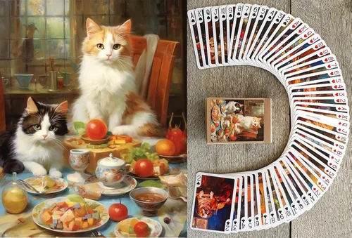Vista 9 de Cyberpunk Gatos y Perros Biker Gang Playing Cards (Poker Deck 54 Cartas Todas Diferentes) Steampunk Tough Biker Cyberpunk Gang Card Jugando Gatos