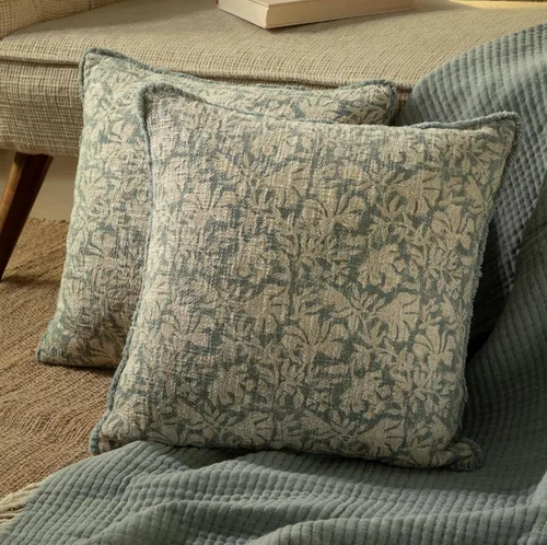 Vista 31 de Juego de 2 fundas de almohada decorativas de algodón indio vintage con estampado a mano (marrón ladrillo, 18 x 18 pulgadas (paquete de 2))