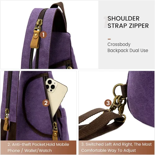 Vista 5 de LOVEVOOK Bolso bandolera bandolera mochila bandolera mochila bandolera bolsa de hombro casual mochilas para mujeres hombres ciclismo senderismo