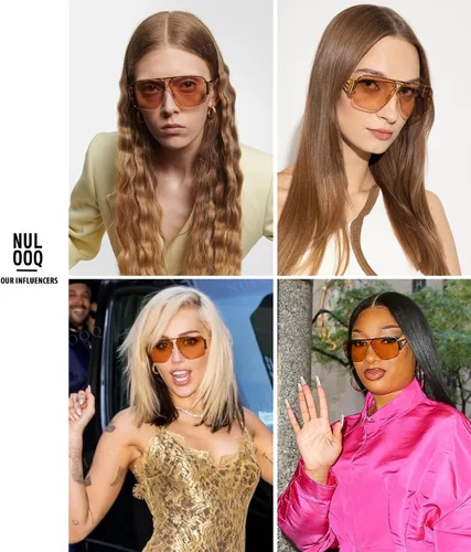 Vista 3 de NULOOQ Lentes de sol de aviador de moda para mujer, estilo retro de metal, sin marco, estilo de diseñador de lujo