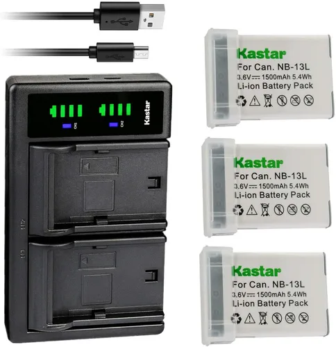 Vista 6 de Kastar Reemplazo del cargador de batería USB NB-13L LTD2 para Canon PowerShot G7 X Mark III, PowerShot G9 X, PowerShot G9 X Mark II, PowerShot SX620