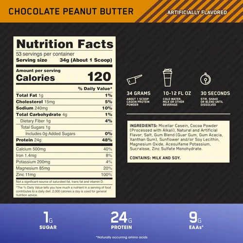 Vista 3 de Proteína caseína 100% de Optimum Nutrition, 2730380, 1, 1