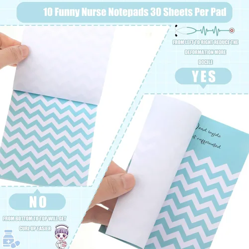 Vista 4 de Fuutreo 10 unidades divertidas de notas adhesivas para enfermeras, regalos de agradecimiento para enfermeras, bloc de notas con temática médica