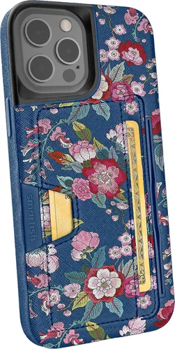 Vista 46 de Smartish Funda tipo cartera para iPhone 11 Pro - Wallet Slayer Vol. 2 [soporte protector delgado] tarjetero (seda) - Black Tie Affair Holds 3