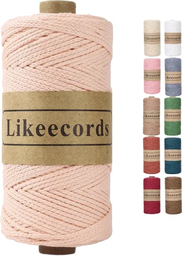 Vista 46 de Likeecords 100% Hilo de Ganchillo de Algodón Cordón de Bolsa de 2mm 170m Cordón de Macramé de 2mm Hilo de Crochet Cuerda de Macramé Regalo para Verde
