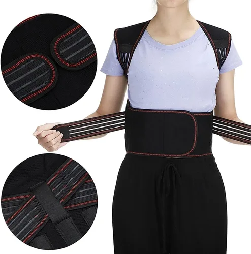 Vista 3 de Soporte magnético para la espalda, chaleco de terapia de autocalentamiento, soporte de espalda completa, 108 piezas, imanes, corrector de espalda