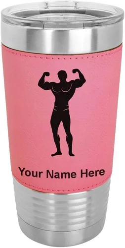 Vista 17 de LaserGram Personalized 20oz Tumbler, Bodybuilder (Baseball Style)