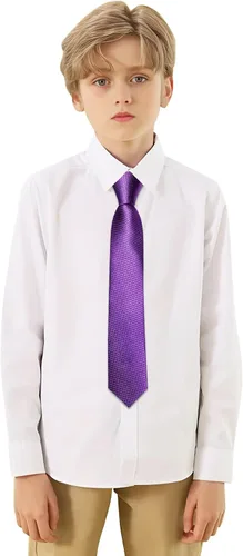 Vista 91 de Barry.Wang Corbata de niño regular seda tejida rayas sólido lazo bolsillo cuadrado