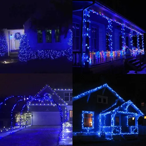 Vista 3 de LJLNION Guirnalda de 300 luces LED para exteriores e interiores, luces de Navidad súper brillantes extra largas de 98.5 pies, 8 modos
