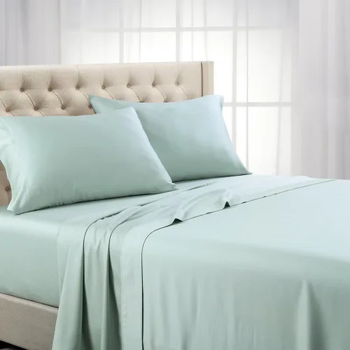 Vista 6 de Royal Tradition Hecho en Estados Unidos: juego de fundas de almohada de algodón puro de 800 hilos (tamaño estándar, azul) fundas de almohada pesadas