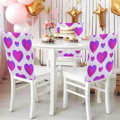 Vista 4 de Fundas protectoras para sillas suaves para el hogar, restaurante, banquete, juego de 2 fundas de asiento para sillas de comedor, cubiertas