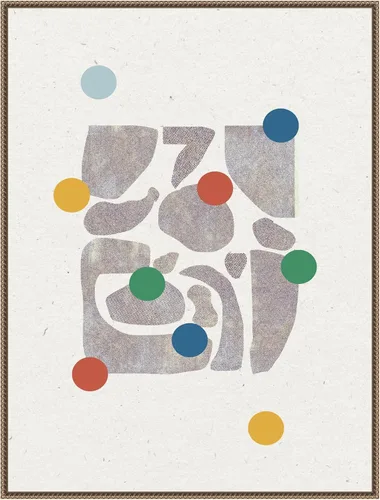Vista 7 de Amanti Art Framed Canvas Wall Art 24x18 Retro Dots and Paper by THE MIUUS STUDIO, Framed Wall Art Canvas, Abstract Artwork, Traditional Decor
