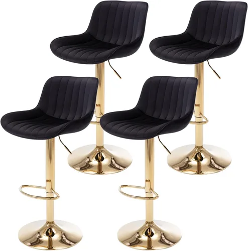 Vista 10 de ECHINGLE Juego de 2 taburetes de bar de terciopelo, taburetes de bar giratorios de altura de mostrador con respaldo y altura ajustable, modernos
