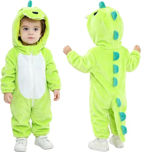Vista 11 de TONWHAR - Disfraz unisex de animal para bebé y niño pequeño, con capucha, mameluco para invierno, conjunto de disfraz Azul (blue koala)