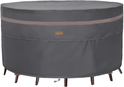 Vista 12 de Fundas para muebles de patio, resistentes al agua, 600D, resistentes a los rayos UV, redondas, para exteriores, pequeñas, redondas, 48 pulgadas