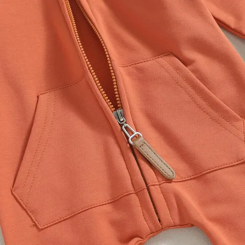 Vista 5 de Ropa de bebé recién nacido, con capucha, de manga larga, con cremallera, para otoño e invierno