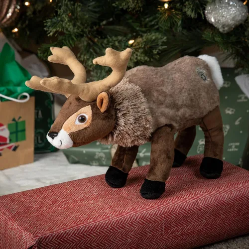 Vista 2 de The Petting Zoo - Muñeco de renos de peluche, regalos para niños, animales del zoológico Wild Onez, juguete de peluche Zoologee de reno de 12