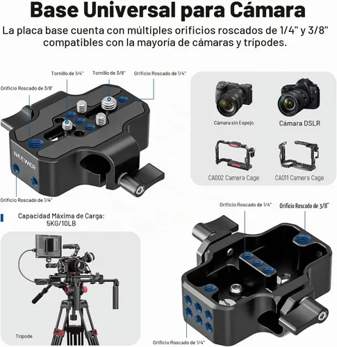 Vista 3 de NEEWER SR004 - Kit universal de aparejo de hombro de 16 pulgadas/40 cm Sistema de soporte estabilizador de cámara para videocámara DSLR