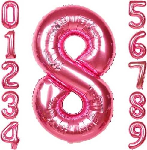 Vista 222 de Globos gigantes de números negros de 40 pulgadas, globos de aluminio de Mylar con helio para cumpleaños, globo número 0 para decoración de fiestas