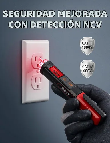 Vista 3 de AstroAI Kit de prueba eléctrica ETK3, 2000 conteos medidor de abrazadera digital y probador de voltaje sin contacto y probador de salida GFCI