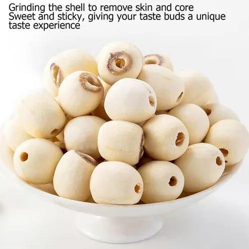 Vista 4 de Semilla de loto blanco seca 10.58oz hueco perfecto para sopa de postre dulce, pasta Soak Before Cooking,Reduce Time,Perfect For Soups, Congee