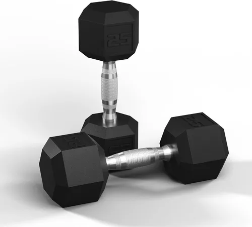 Vista 8 de GRETERST Juego de mancuernas hexagonales con revestimiento de goma, pesas de mano para ejercicio y fitness para gimnasio en casa, entrenamiento
