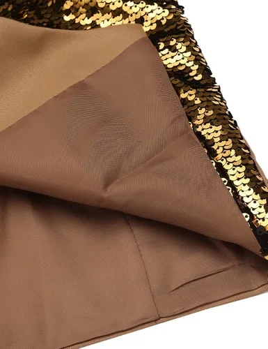 Vista 7 de COOFANDY Chaleco de lentejuelas para hombre, ajustado, chaleco de fiesta de Navidad, chaleco brillante para bodas, bailes, eventos