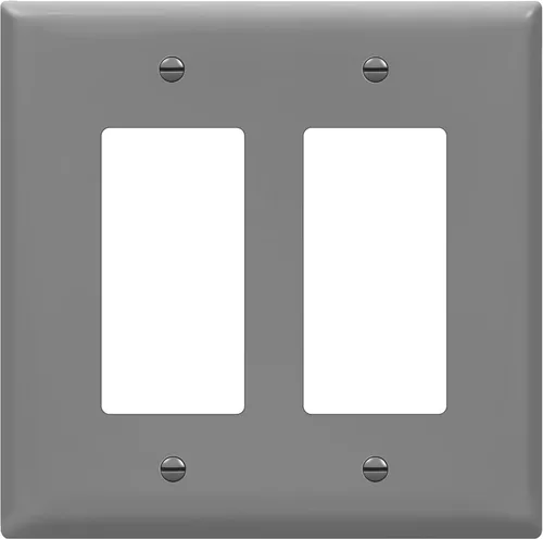Vista 11 de ENERLITES - Cubierta decorativa de interruptor doble, placa de pared de dos salidas, 2 bandas de gran tamaño, 5.50 x 5.50 pulgadas, termoplástico