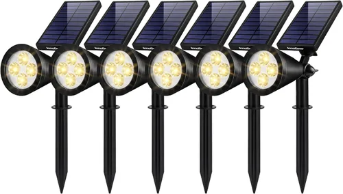 Vista 14 de InnoGear Focos solares, luces solares para exteriores, focos solares para bandera, poste de bandera, impermeable, iluminación de paisaje exterior