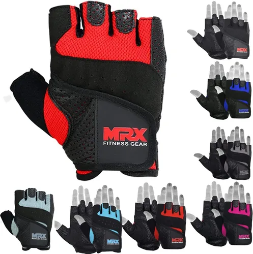 Vista 11 de MRX Guantes de levantamiento de pesas Pro Series Gym Fitness Entrenamiento Culturismo Guantes Tamaños