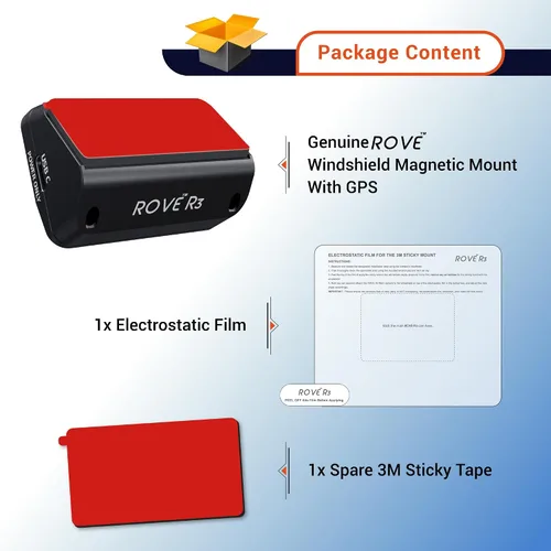 Vista 5 de ROVE Soporte magnético R3 con GPS integrado para cámara de tablero ROVE R3