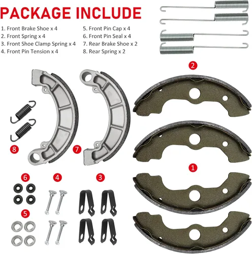 Vista 7 de Kit de zapatas de freno delanteras y traseras para Honda Foreman 400 Foreman 450 Rancher 350 Rancher 400, OEM# 06450-HN5-671 45175-HC4-006