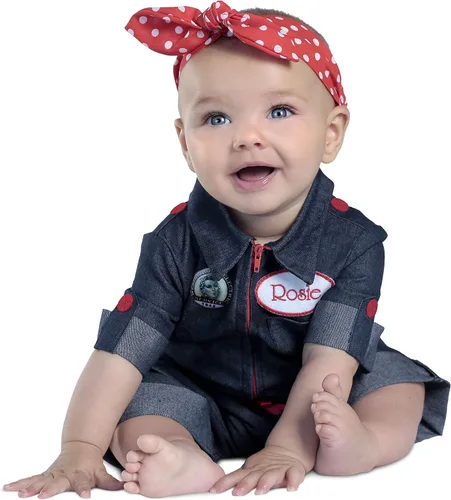 Vista 2 de Disfraz de Princesa Paradise Rosie The Riveter para bebéniño