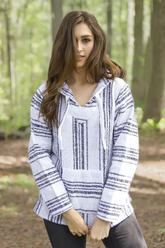 Vista 2 de Sudadera con capucha tipo Baja mexicana unisex