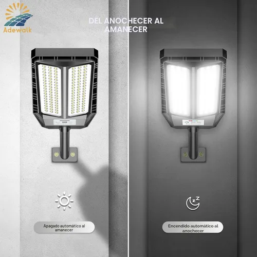 Vista 6 de Adewalk Luces solares de 5000 W para exteriores, luces solares LED de 7000 K para exteriores con sensor de movimiento y control remoto, IP66