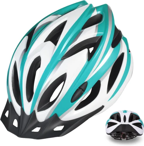 Vista 11 de Zacro Casco de bicicleta para adultos, ligero para hombres y mujeres, cómodo con almohadillas y visera, casco de bicicleta certificado para adultos