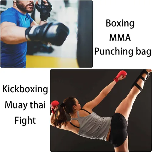 Vista 7 de SOTF Guantes de boxeo para adultos, guantes de entrenamiento de artes marciales mixtas, guantes de boxeo de lucha y dedos abiertos para mujeres