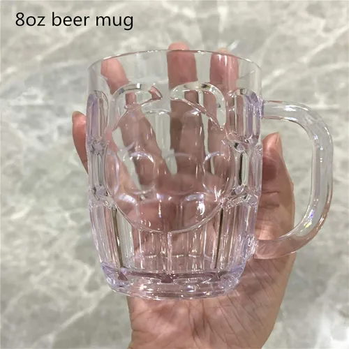 Vista 7 de Mini tazas de plástico para cerveza, 8 onzas, transparente con hoyuelos, adecuadas para niños/niños, aptas para lavavajillas, sin BPA (10 unidades)