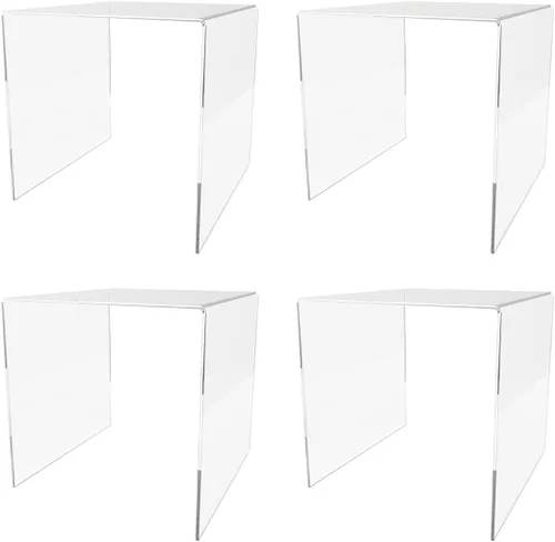 Vista 30 de Marketing Holders Plataforma elevadora de acrílico transparente Pantalla cuadrada de 3 pulgadas de ancho de 3 lados Encimería Escaparate