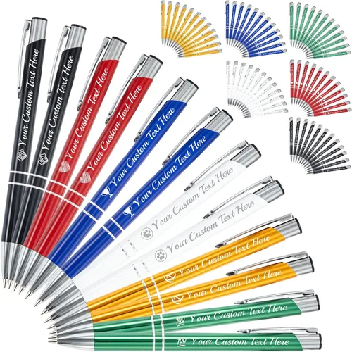 Vista 17 de Bolígrafo personalizado, 1 unidad, bolígrafo personalizado con logotipo de mensaje de nombre comercial grabado, tapa de clic de tinta negra, regalo