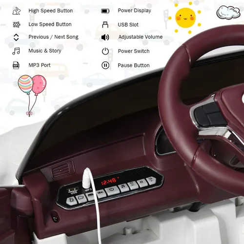 Vista 5 de Costzon Lexus LC500 - Vehículo eléctrico con licencia para montar en coche, con batería de 12 V, control remoto, 3 velocidades, luces LED, bocina