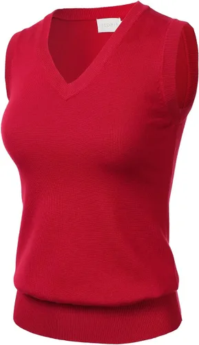 Vista 2 de Chaleco de meter para mujer, sólido y clásico, con cuello en V, sin mangas