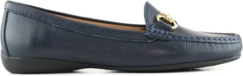 Vista 3 de Mocasines de cuero genuino con hebilla para mujer