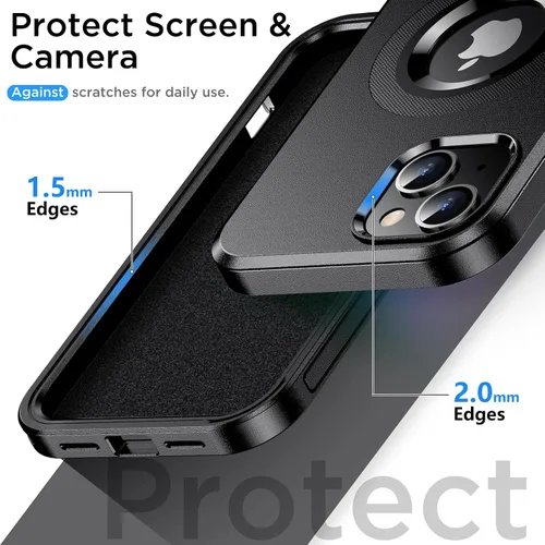 Vista 6 de Funda magnética para iPhone 13, compatible con MagSafe, protección contra caídas de grado militar, antideslizante, a prueba de golpes de 13 pies